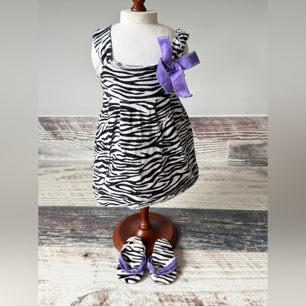 American Girl Doll Just Like You SAFARI SUNDRESS -  18” Doll DRESS & Shoes FLAWS